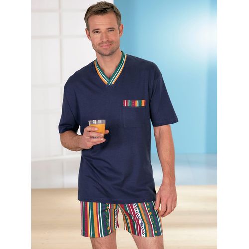 Schlafanzug TOP TEN, Herren, Gr. 60/62, blau, 100% Baumwolle, Kurzarm, Homewear-Sets