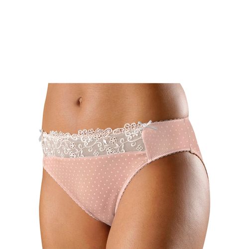 Slip NUANCE, Damen, Gr. 44/46, beige (puder), Spitze, Jersey, Obermaterial: 80% Polyamid, 10% Elasthan, 10% Viskose, figurbetont, Unterhosen, in bequemer Basic-Schnittform