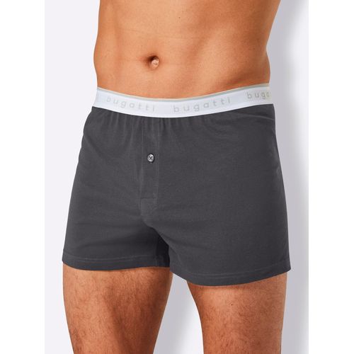 Boxershorts BUGATTI, Herren, Gr. 6, blau (marine, grau), 100% Baumwolle, Unterhosen