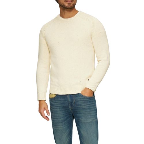 Rundhalspullover S.OLIVER, Herren, Gr. XXL, beige, Strick, Obermaterial: 60% Baumwolle, 40% Polyacryl, Glitzermuster, casual, regular fit taillenbedeckt, Rundhals, Langarm Rippbündchen, Pullover, mit glitzernden Fasern