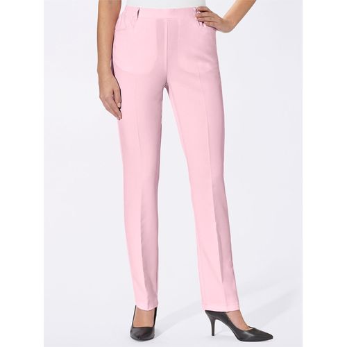 Bügelfaltenhose CLASSIC BASICS, Damen, Gr. 52, Normalgrößen, rosa (rose), 100% Polyester, unifarben, lang, Hosen