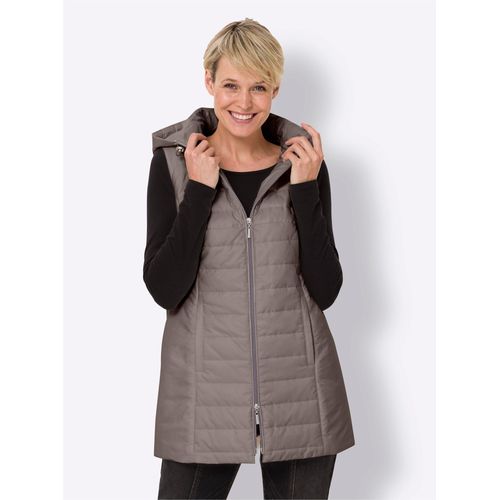 Steppweste CLASSIC BASICS, Damen, Gr. 44, grau (taupe), 100% Polyester, Wattierung:100% Polyester, unifarben, Westen