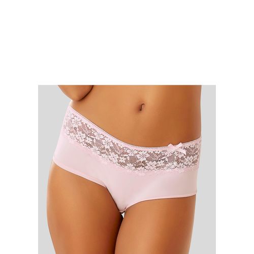 Panty LASCANA, Damen, Gr. 36/38, rosa (rosa, creme), Microfaser, Obermaterial: 88% Polyamid, 12% Elasthan, körpernah, Unterhosen, mit extravagantem Perlenaccessoire