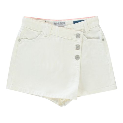 Jeansshorts CARS JEANS, Mädchen, Gr. 8 (122), N-Gr, weiß (sanftes weiß), Denim/Jeans, Obermaterial: 99% Baumwolle, 1% Elasthan, unifarben, casual, regular fit extrakurz, Jeans