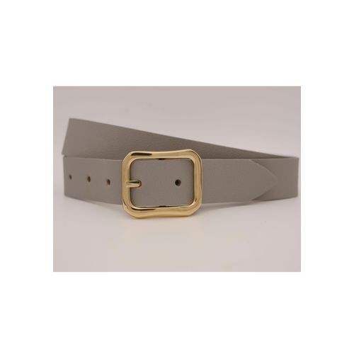 Ledergürtel ANNAMATONI, Damen, Gr. 115, grau, Rindsleder, unifarben, casual, Gürtel, mit goldener Schließe