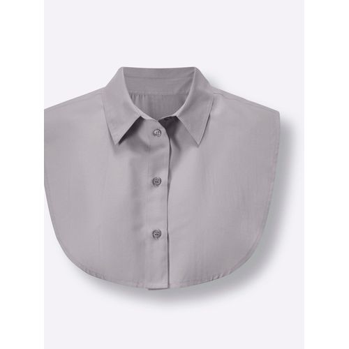 Blusentop CLASSIC BASICS, Damen, Gr. 3 (50-56), grau, 65% Polyester, 35% Baumwolle, unifarben, ohne Ärmel, Blusen Einsteckkragen