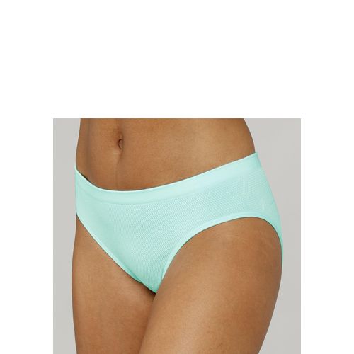 Slip LASCANA, Damen, Gr. 40/42, blau (air), Jersey, Obermaterial: 58% Baumwolle, 39% Polyamid, 3% Elasthan, figurbetont, Unterhosen, aus angenehm weicher Baumwolle