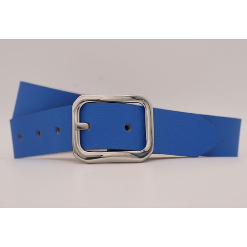 Ledergürtel ANNAMATONI, Damen, Gr. 110, blau (royal), Rindsleder, unifarben, casual, Gürtel, mit silberner Schließe
