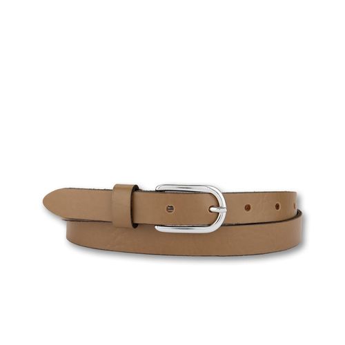 Ledergürtel BERND GÖTZ, Damen, Gr. 105, braun (cappuccino), Leder, unifarben, casual,feminin,klassisch, Gürtel, mit silberfarbener Schließe