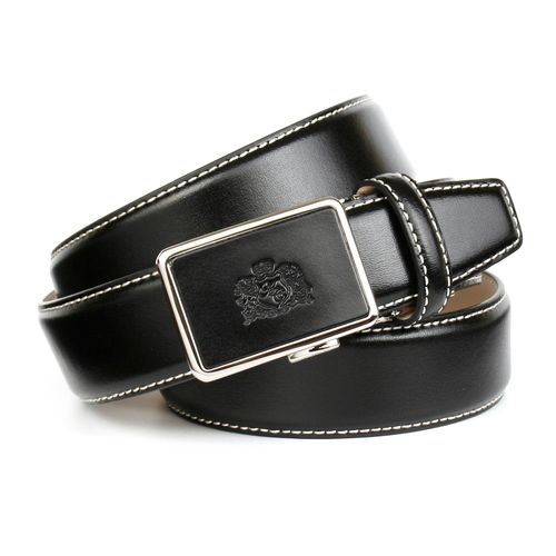 Ledergürtel ANTHONI CROWN, Damen, Gr. 115, schwarz, Leder, unifarben mit Farbeinsatz, Gürtel, mit Kontrast Stitching