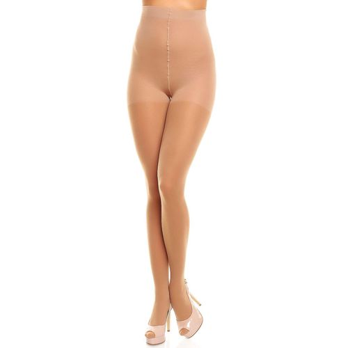 Stützstrumpfhose GLAMORY, Damen, Gr. 60/62, beige (teint), Obermaterial: 92% Polyamid, 8% Elasthan, unifarben, leicht transparent, Strumpfhosen, bis Größe 60/62, Plus Size