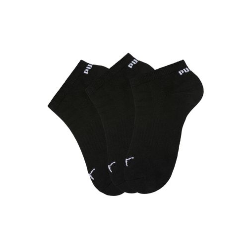 Sneakersocken PUMA, Damen, Gr. 39-42, schwarz (3x schwarz), Baumwollmischung, unifarben, bedruckt, elastisch, Socken, mit Frottee