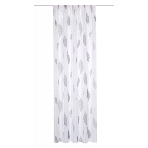Gardine HEINE HOME Gr. 3, schwarz-weiß (stein, weiß), B:140cm H:225cm, Polyester, Gardinen