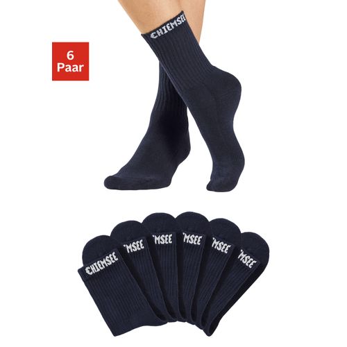 Tennissocken CHIEMSEE, Damen, Gr. 43-46, blau, Baumwolle, Elasthan, Polyamid, unifarben, normal, Socken, mit eingestricktem Markennamen