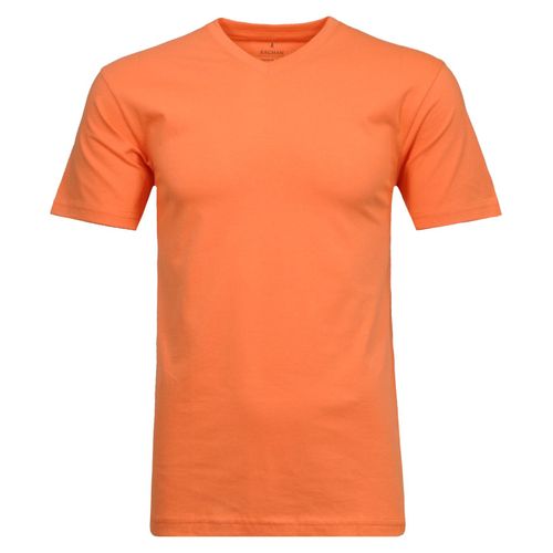 T-Shirt RAGMAN, Herren, Gr. 102, orange (aprikose, 052), Baumwolle, casual, Rundhals, Kurzarm, Shirts