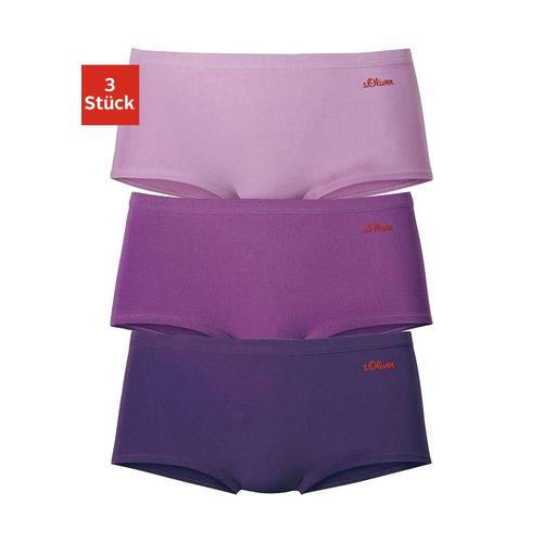 Panty S.OLIVER, Damen, Gr. 32/34 (S), bunt (beere, lila), Jersey, Obermaterial: 90% Baumwolle, 10% Elasthan (LYCRA), unifarben, körpernah, Unterhosen, aus elastischer Baumwoll-Qualität