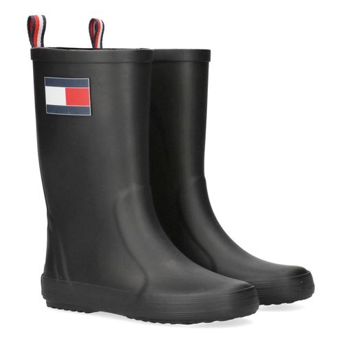 Gummistiefel TOMMY HILFIGER, Kinder, Gr. 33, schwarz, Gummi, modisch, Schuhe, Regenstiefel, Matschstiefel mit Logo