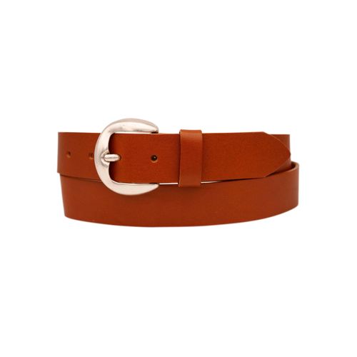 Ledergürtel ANNAMATONI, Damen, Gr. 110, braun (cognac), Rindsleder, unifarben, modisch, Gürtel