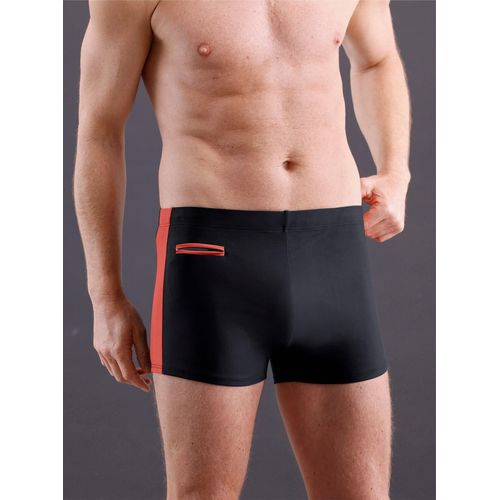 Badehose FEEL GOOD, Herren, Gr. 6, Normalgrößen, orange (schwarz, terra), Polyamid, Elasthan, Badehosen