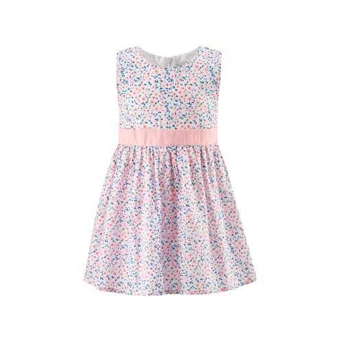 Minikleid HAPPY GIRLS, Mädchen, Gr. 104, N-Gr, rosa (rose), Jersey, Obermaterial: 100% Baumwolle. Futter: 100% Baumwolle, bedruckt, casual, regular fit knielang, Rundhals, ohne Ärmel, Kleider