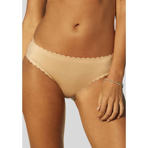 Slip LASCANA, Damen, Gr. 48/50, braun (caramel), Microtouch, Obermaterial: 88% Polyamid, 12% Elasthan, Unterhosen, mit extra flachen Kanten