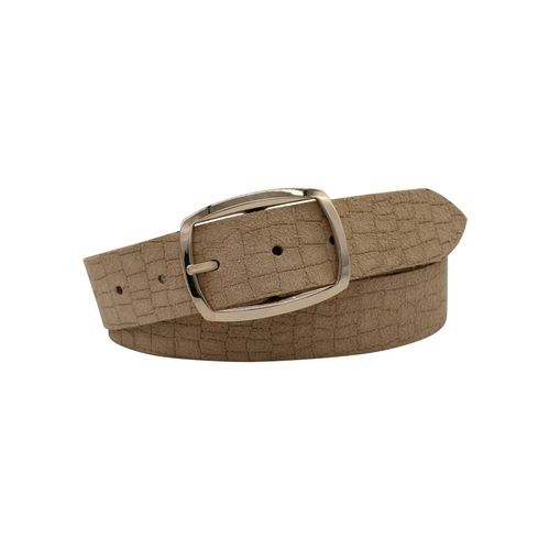 Ledergürtel ANNAMATONI, Damen, Gr. 110, beige, Leder, unifarben, Kroko-Optik, elegant,feminin,modisch, Gürtel