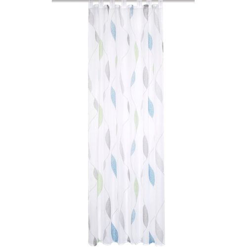 Gardine HEINE HOME Gr. 4, blau (blau, weiß), B:140cm H:245cm, Polyester, Gardinen