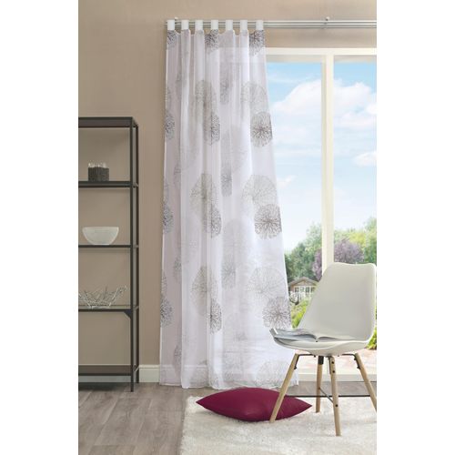 Gardine HEINE HOME Gr. 1, grau, B:140cm H:145cm, Polyester, Gardinen