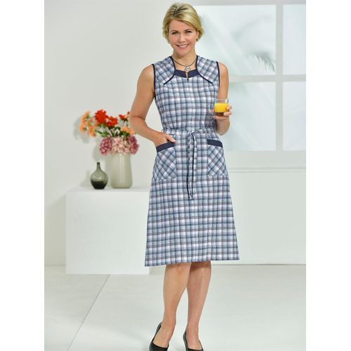 Kochschürze CLASSIC BASICS, Damen, Gr. 56, blau (aquamarin, kariert), Baumwollmischung, Kunstfaser, Polyester, Schürzen