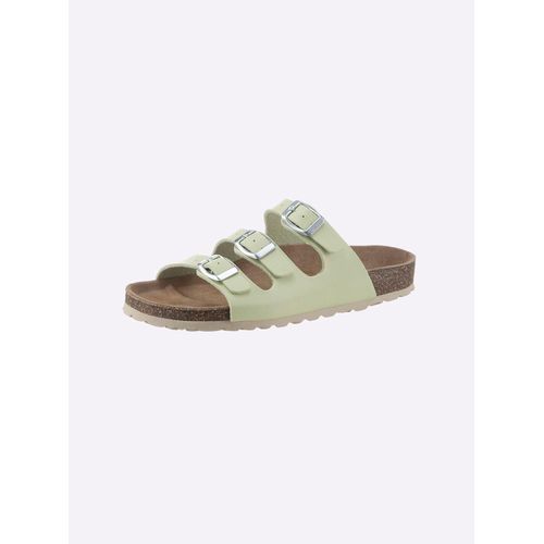 Pantolette BIO TIME, Damen, Gr. 38, grün (pistazie), Synthetik, Schuhe