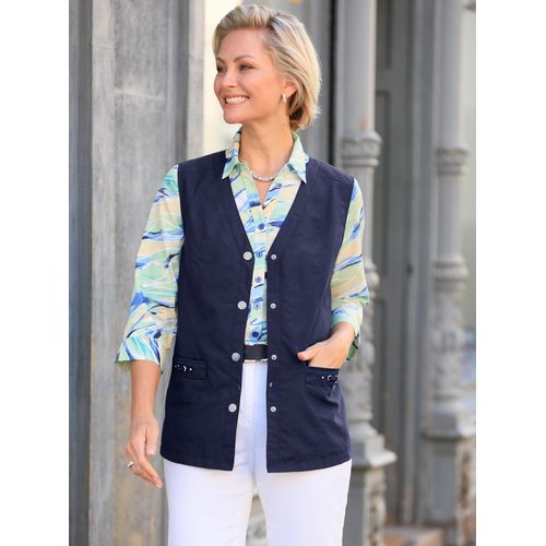 Kurzweste CLASSIC BASICS, Damen, Gr. 44, blau (marine), 100% Polyester, unifarben, Westen