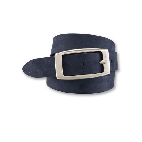 Ledergürtel BERND GÖTZ, Damen, Gr. 110, blau (marine), Leder, unifarben, casual,feminin,klassisch, Gürtel, mit länglicher Schließe