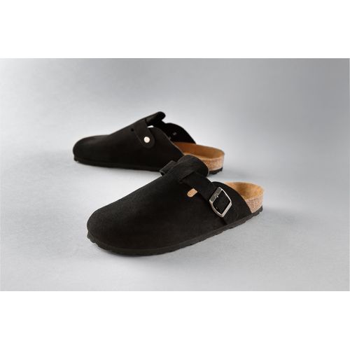 Clog ANISTON SHOES, Damen, Gr. 39, schwarz, Veloursleder, unifarben, klassisch, Schuhe Clog Schlappen, Hausschuh, Sommerschuh, mit ergonomischem Fußbett - NEUE KOLLEKTION
