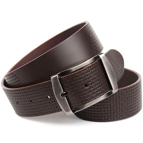 Ledergürtel ANTHONI CROWN, Damen, Gr. 105, braun (dunkelbraun), Leder, Flechtoptik, klassisch,modisch,elegant, Gürtel, Pflanzlich gegerbter Vollrindledergürtel mit Flecht-Prägung