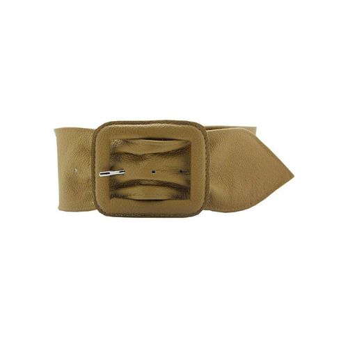 Ledergürtel ANNAMATONI, Damen, Gr. 105, beige, Leder, unifarben, genarbt, modisch,klassisch,feminin, Gürtel, mit bezogener Schließe