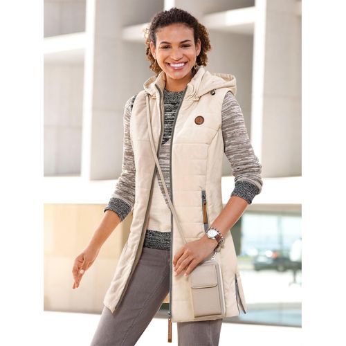 Steppweste CASUAL LOOKS, Damen, Gr. 46, beige (elfenbein), 100% Polyester, Wattierung:100% Polyester, unifarben, Westen