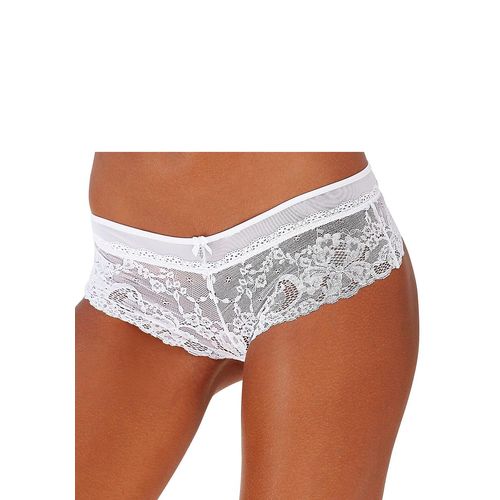 Panty LASCANA, Damen, Gr. 32/34, weiß, Microfaser, Spitze, Obermaterial: 80% Polyamid, 17% Elasthan, 3% Polyester, körpernah, Unterhosen, aus weicher elastischer Spitze