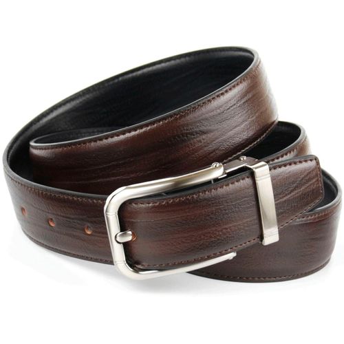 Ledergürtel ANTHONI CROWN, Damen, Gr. 95, braun (dunkelbraun, schwarz), Leder, unifarben, Gürtel, Wendegürtel in dunkelbraun/ schwarz