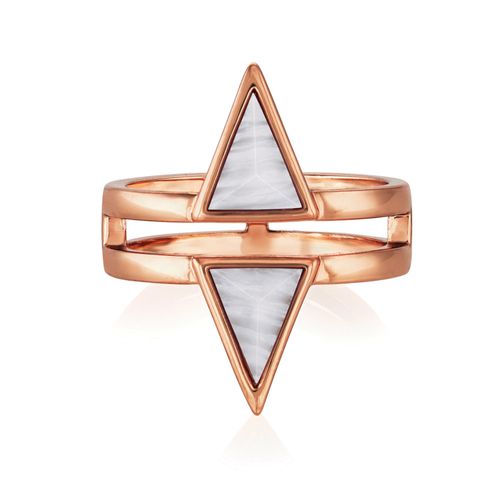 Fingerring BUCKLEY LONDON Gr. 50, rosa (rosa, weiß), Fingerringe, Damen, 050 (15,9), Messing