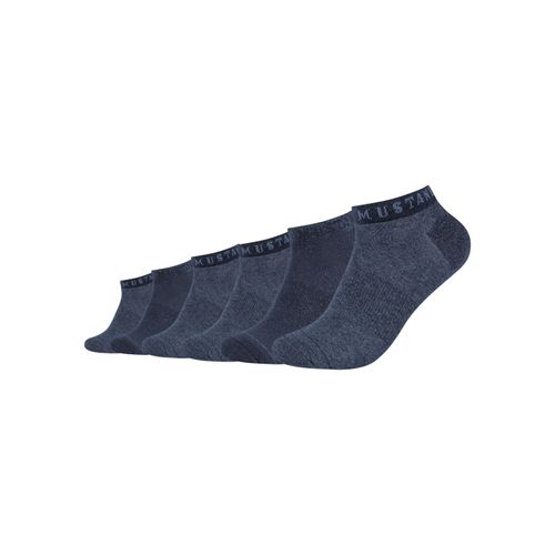 Sneakersocken MUSTANG, Herren, Gr. 43 (46), blau (jeans, mix meliert), Baumwollmischung, meliert, normal, Socken, mit softem Materialmix