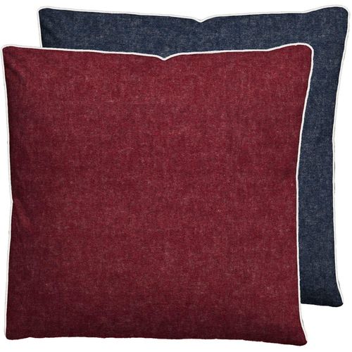 Kissenbezug BIBERNA Gr. 4, rot (rot, blau), B:40cm L:80cm, Baumwolle, 100% Baumwolle, Kissenbezüge