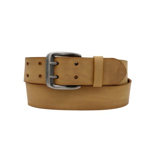 Ledergürtel ANNAMATONI, Damen, Gr. 110, braun (cognac), Leder, unifarben, vintage, Antik-Look, used, casual,klassisch,modisch, Gürtel, Mit Doppeldorn-Schließe im Vintage-Look