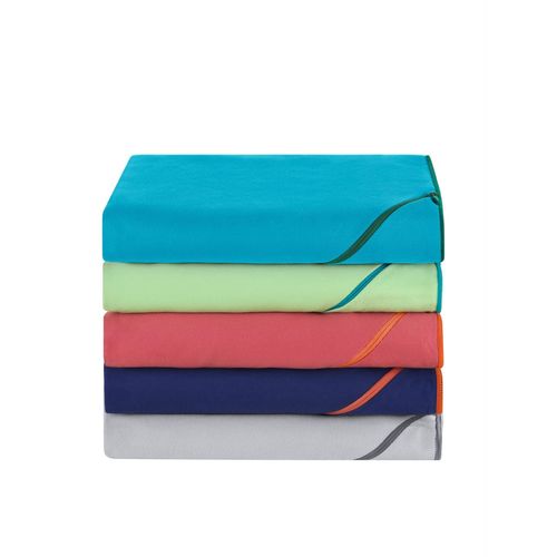 Handtuch DYCKHOFF Gr. 2, blau (topas), B:80cm L:180cm, 90% Polyester, 10% Polyamid, Handtücher (Packung)