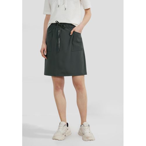 Minirock CECIL, Damen, Gr. XXL (46), grün (strong khaki), Stoff, 95% Polyester, 5% Elasthan, unifarben, casual, gerade knielang, Röcke, im elastischen Materialmix