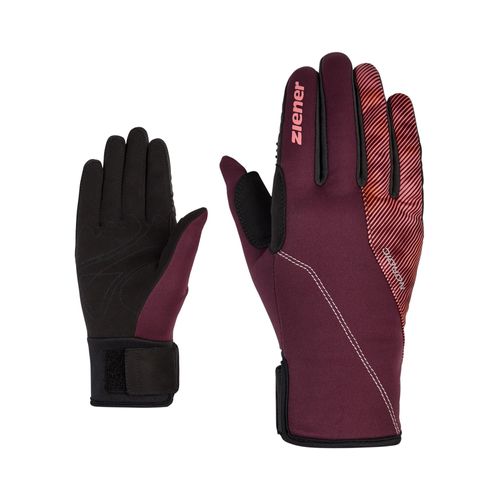 Langlaufhandschuhe ZIENER "ULTIMANA PR", Damen, Gr. 6,5, rot (weinrot), Kunstfaser, Handschuhe