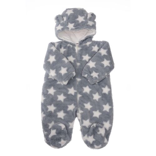 Overall LILIPUT, Kinder, Gr. 74/80, EURO-Größen, grau (grau, weiß), 100% Polyester, modisch, Langarm, Overalls, mit niedlicher Kapuze
