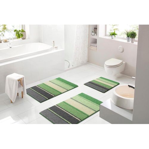 Badematte GRUND Gr. 3, grün (grün, grau), rechteckig (65cm x 115cm),, Badematten