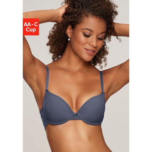 Schalen-BH NUANCE, Damen, Gr. 70, Cup B, blau (blaugrau), Spitze, Microtouch, Obermaterial: 85% Polyamid, 15% Elasthan, feminin, BHs, im Rücken aus Spitze, Cups aus Microtouch, Dessous