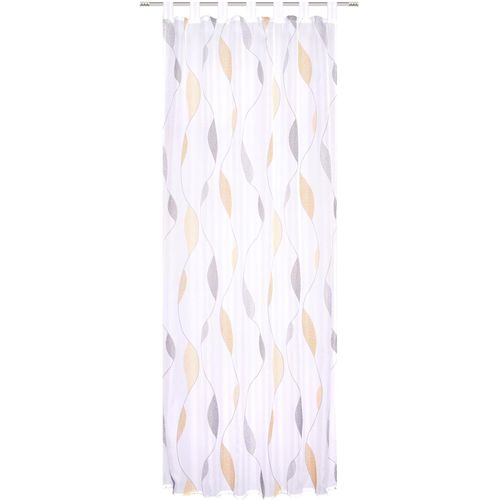 Gardine HEINE HOME Gr. 2, gelb (gelb, weiß), B:140cm H:175cm, Polyester, Gardinen
