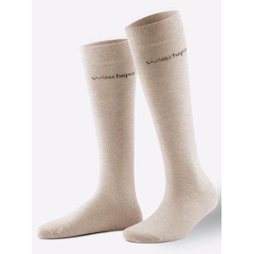 Kniestrümpfe WÄSCHEPUR, Damen, Gr. 2 = 39-42, beige, 78% Baumwolle, 20% Polyamid, 2% Elasthan, Socken
